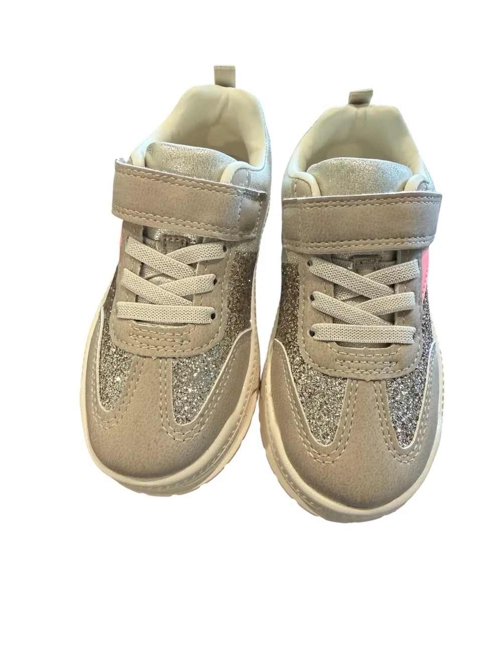 Carter's Girls' Glitter Pink and Gold Athletic Sneakers Size 9